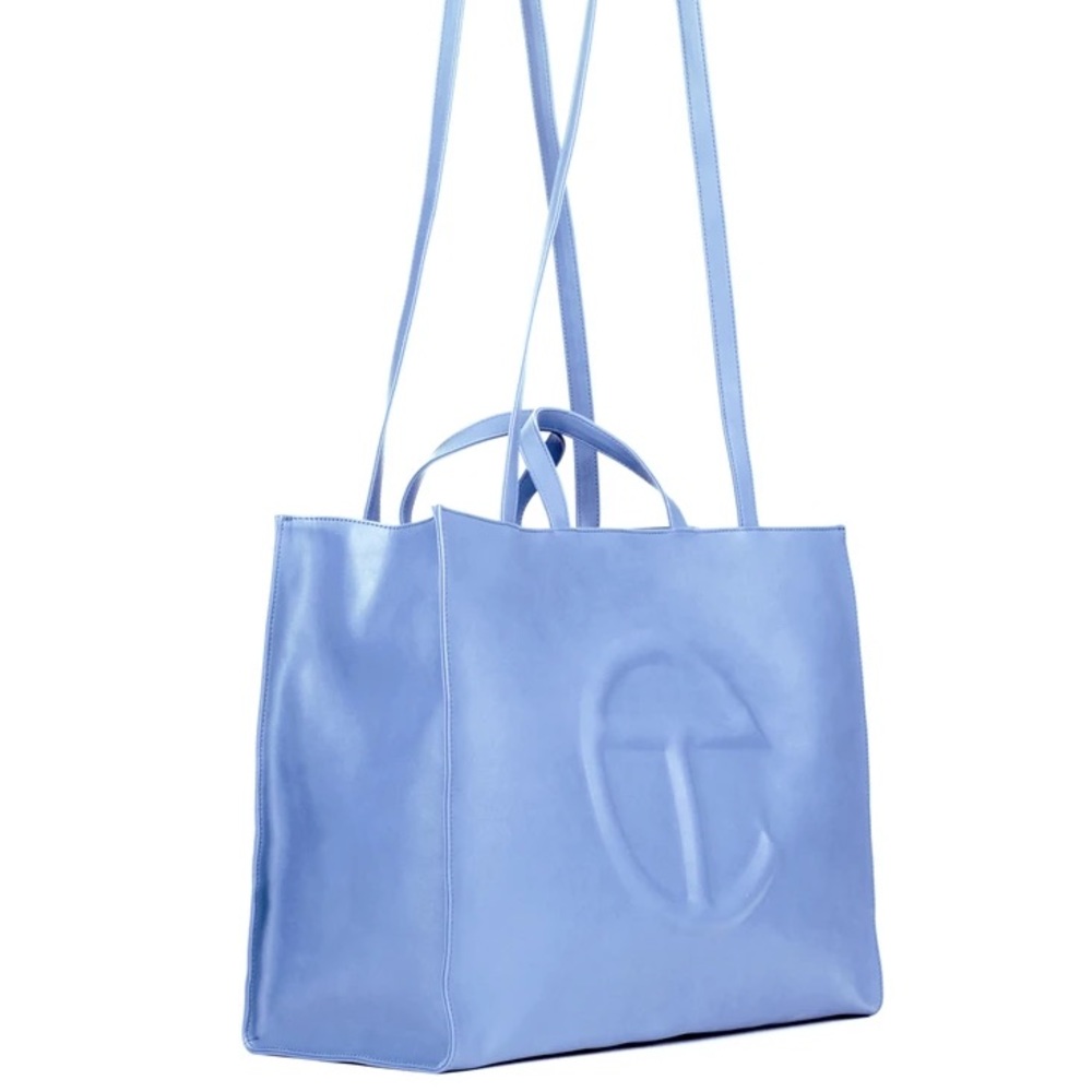 Large Cerulean Telfar shopping bag